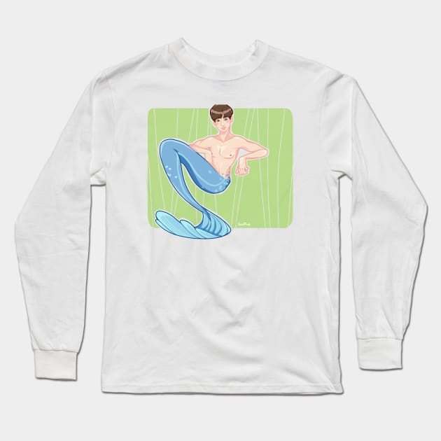 BTS jungkook Mermaid Long Sleeve T-Shirt by Scoffkid